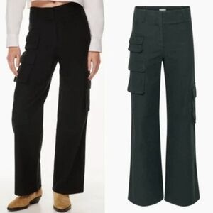 Aritzia Wilfred Free Picture Cargo Wide Leg Pants In Black Size 8